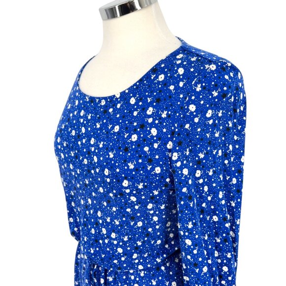 Boden Talia Lapis Blue Floral Star Print Dress With Tie Waist Womens UK 10P US 6 - Picture 4 of 12